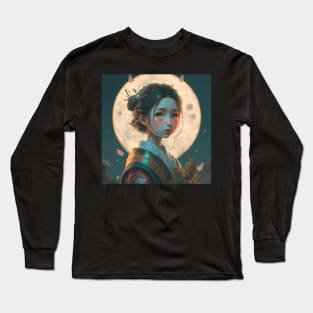 Japanese moon girl Long Sleeve T-Shirt